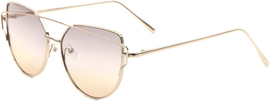 

Солнцезащитные очки Oceanic Color с плоскими линзами, изогнутой верхней перекладиной и геометрическим дизайном «кошачий глаз» M10212-FT-OC Sunglasses Luxe, Smoke Brown