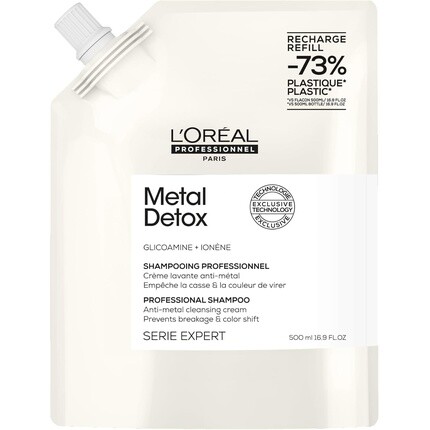 

Шампунь Metal Detox без сульфатов для защиты цвета и ломкости волос, более гладкие и блестящие волосы, подходит для всех типов окрашенных волос, сменная упаковка 500 мл L'Oréal Professionnel