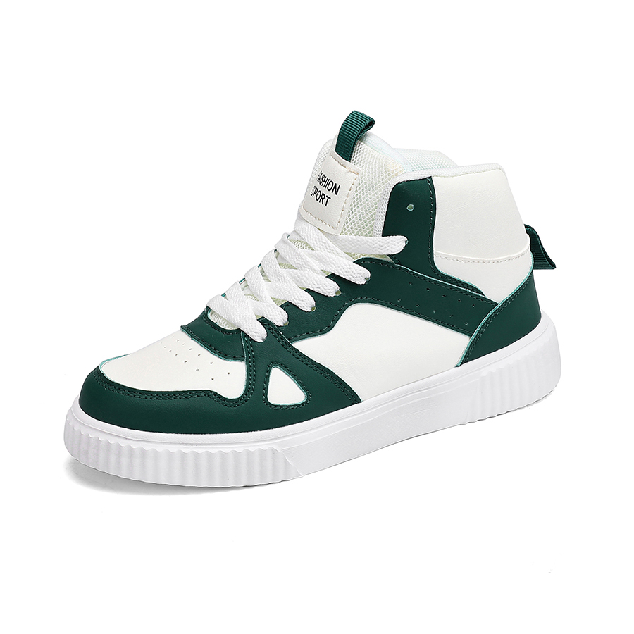 

KYMOOU Износостойкие дышащие нескользящие скейтерские кеды унисекс бело-зеленые, цвет White Green