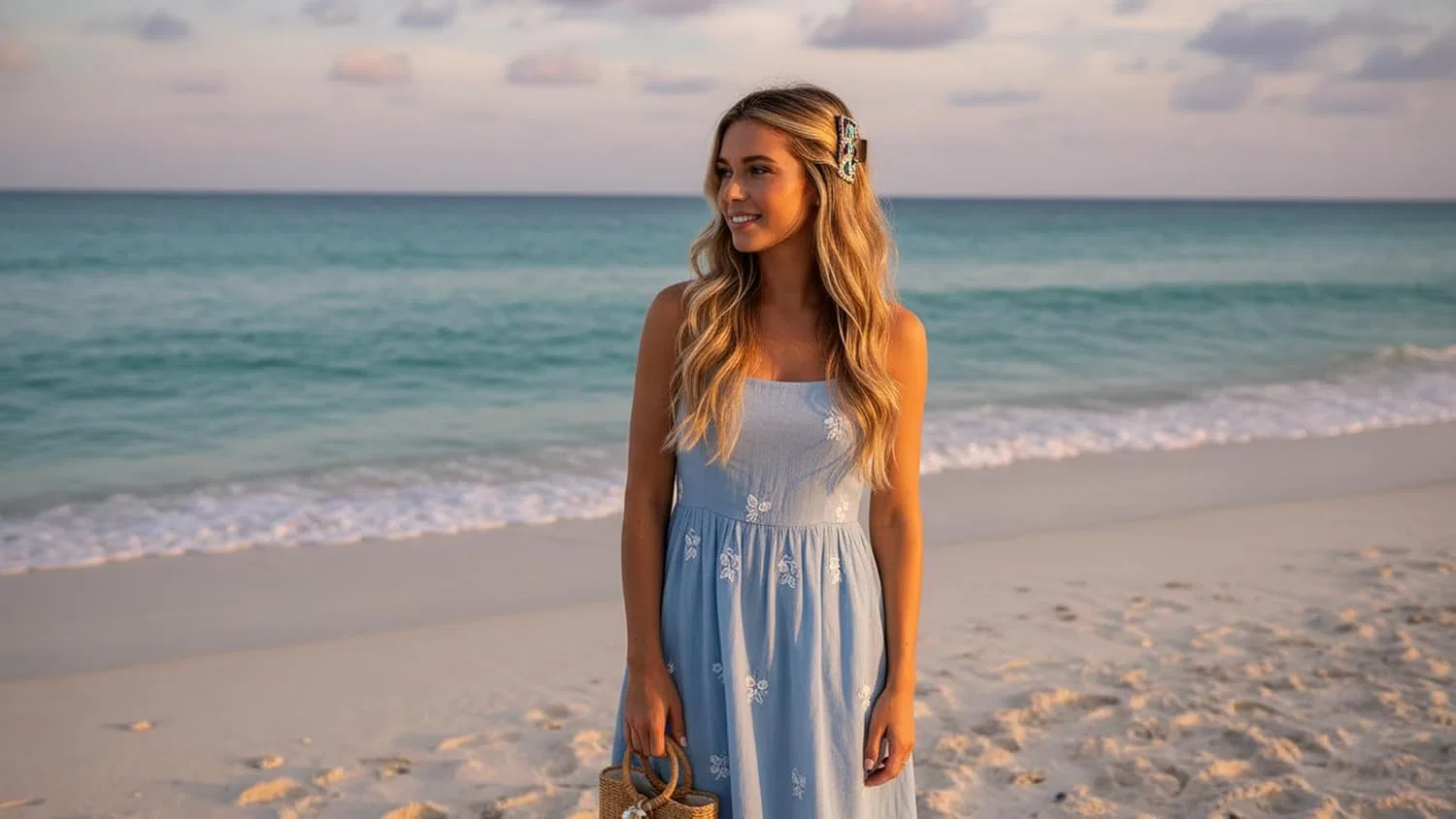 Заколка-краб для волос Boho с бирюзовыми камнями и леопардовым принтом Lk Trend & Style, Leo + Many Stones Turquoise — фото 4
