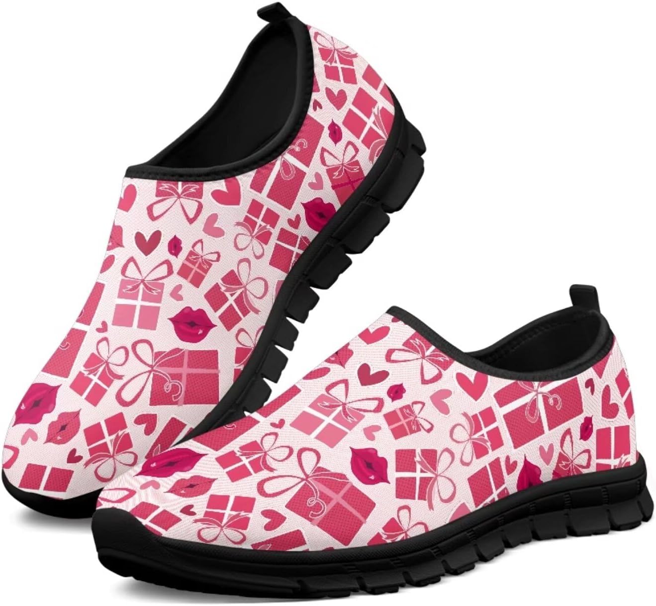 

Мокасины с узором в виде сердечек, розовые, слипоны для мужчин и женщин, повседневная обувь, кроссовки для бега, противоскользящая модная обувь Hsaiyjsp