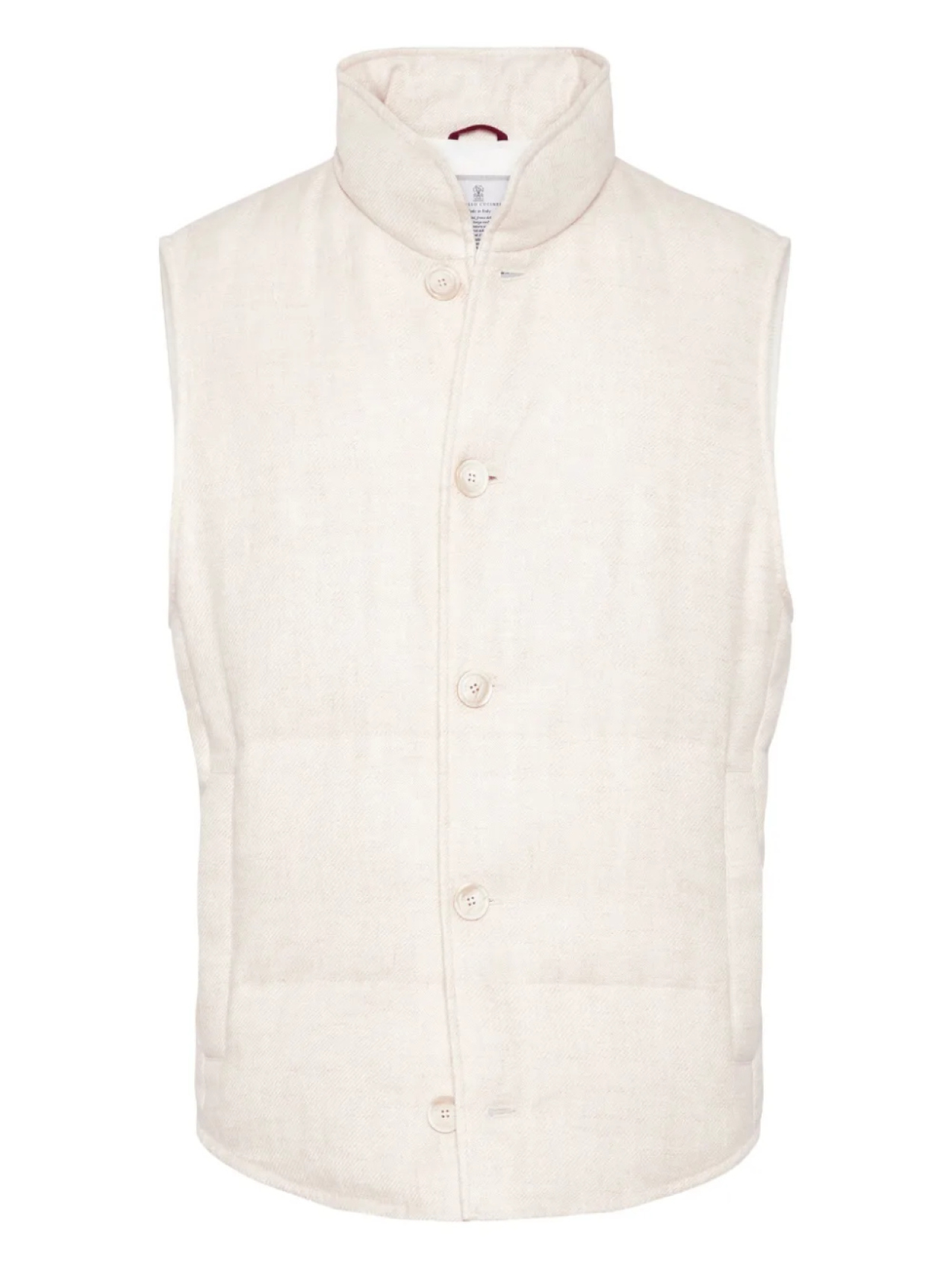 

Утепленный жилет на пуговицах Brunello Cucinelli, белый