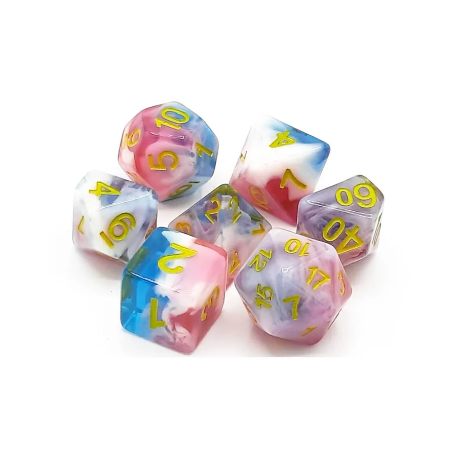 

Поликомплект «Зимняя роза» с желтым (7), Acrylic-Resin Dice - Gradient