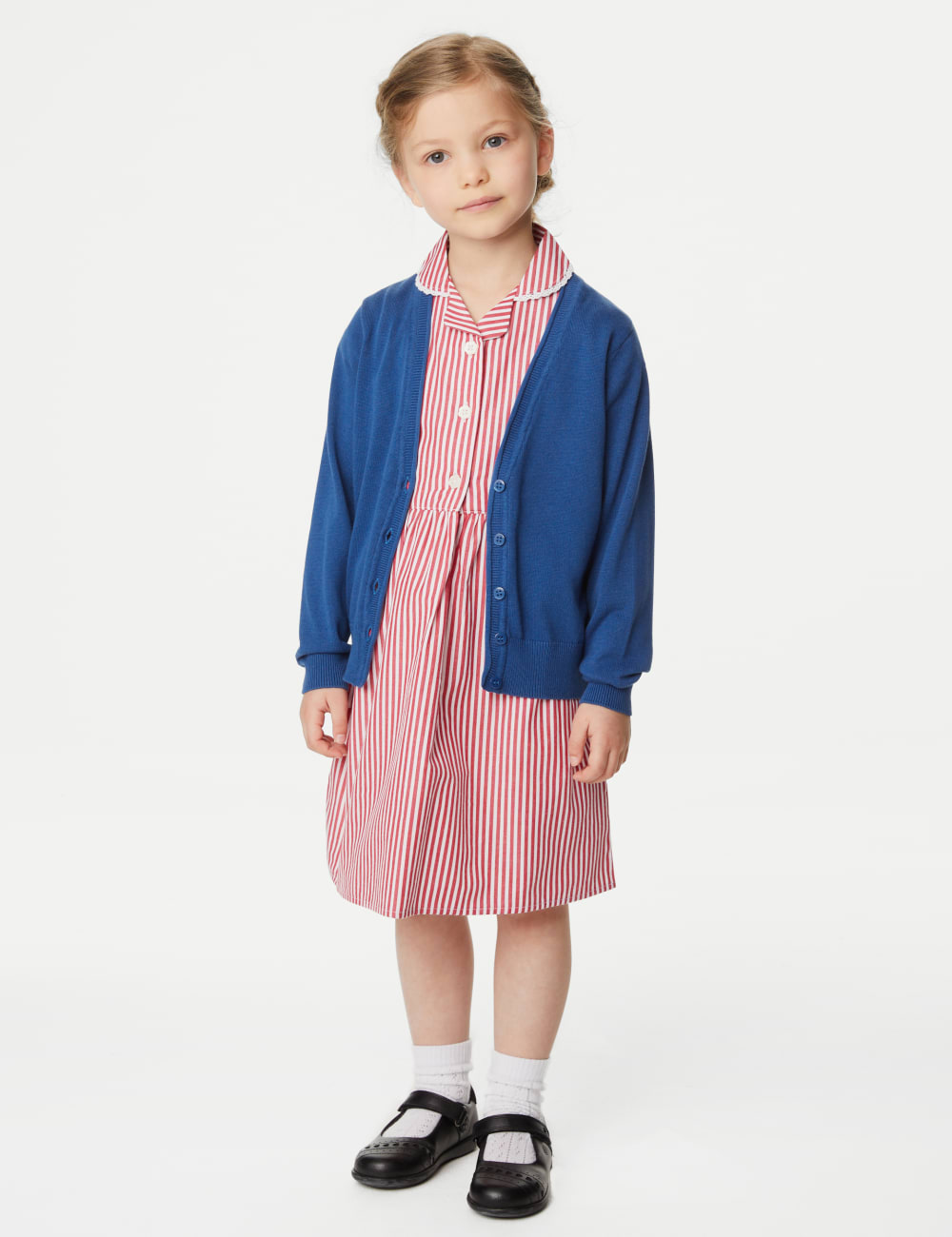 

2 пары школьных кардиганов из чистого хлопка для девочек Marks & Spencer, синий