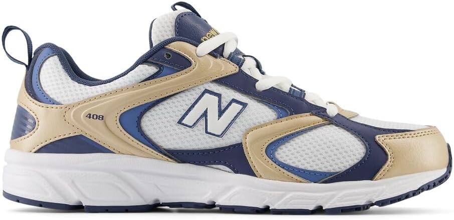 Мужские кроссовки New Balance 408 V1, белый/золотой — фото 3