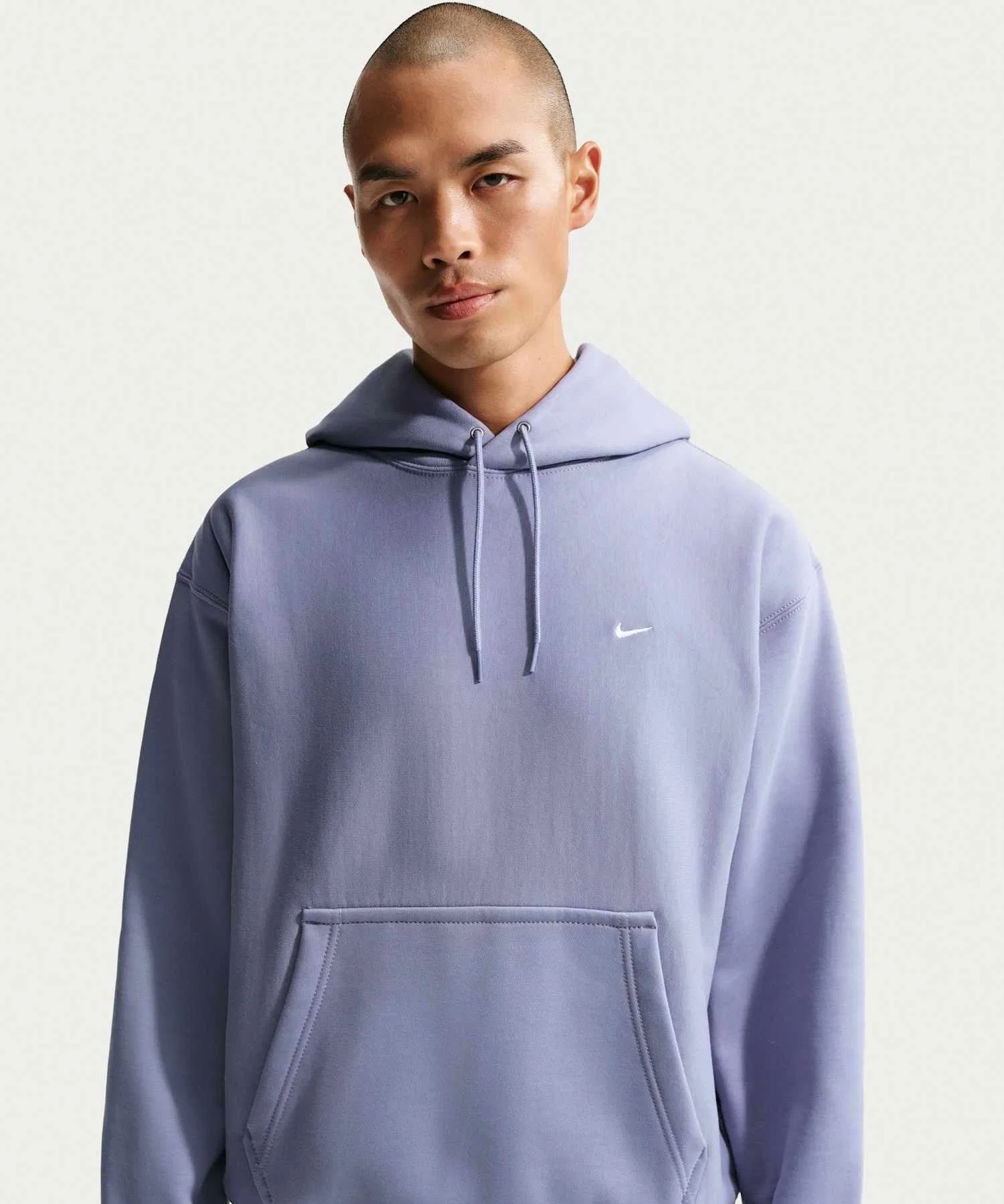 Мужская толстовка Nike Solo Swoosh с капюшоном HV1083-506, цвет «железо-фиолетовый». — фото 2