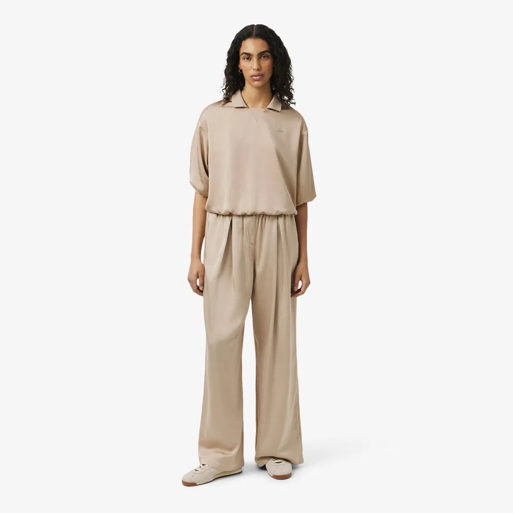 Брюки женские Lacoste Атласные, бежевый