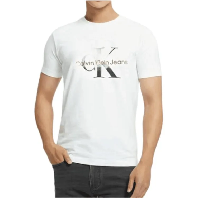 Футболка мужская с круглым вырезом Calvin Klein, White Silver Letter — фото 4