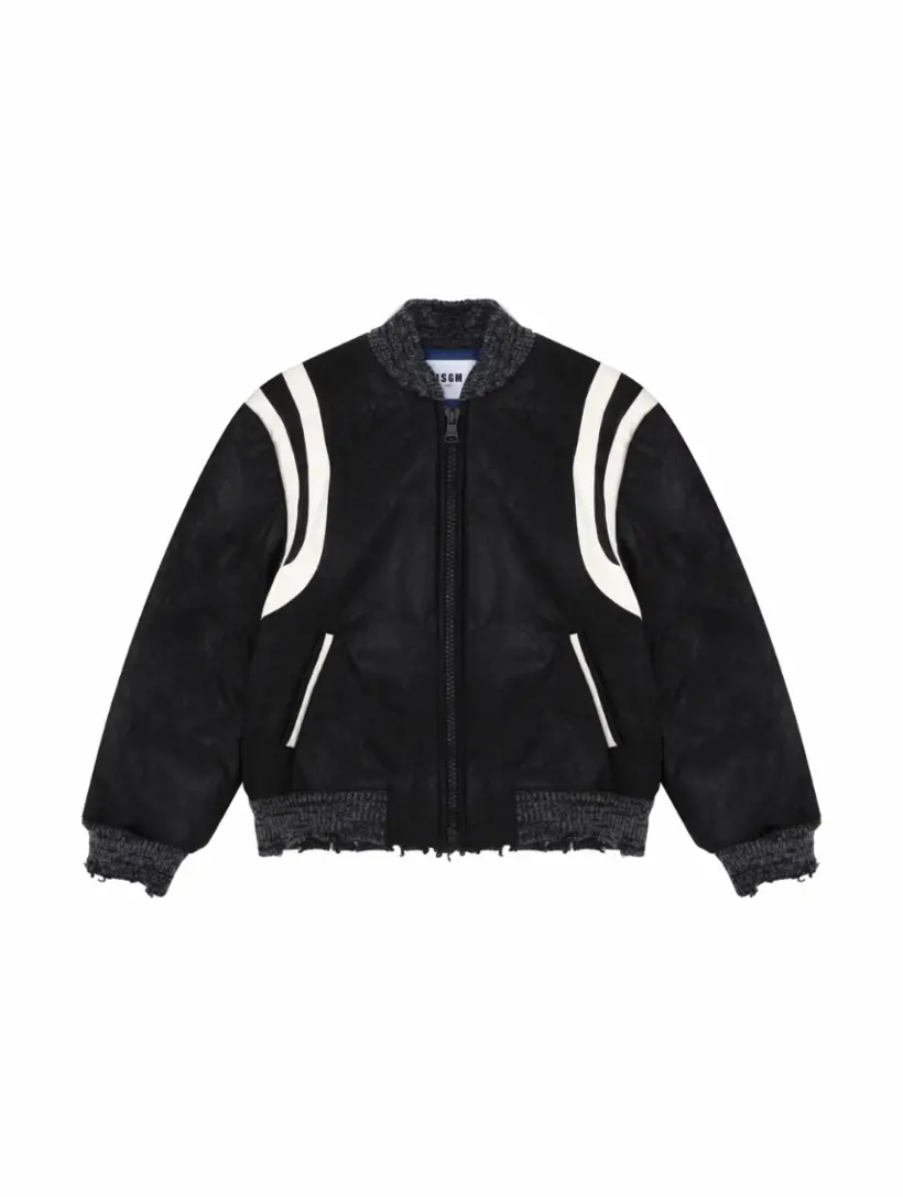 

Бомбер из эко кожи MSGM, черный