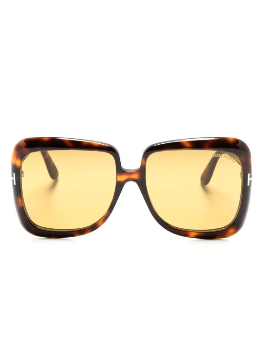 

TOM FORD Eyewear солнцезащитные очки в массивной оправе, коричневый