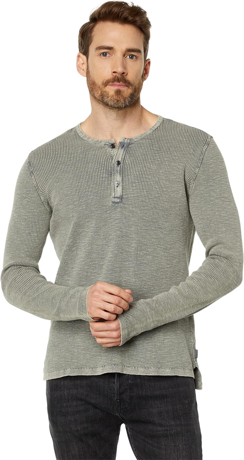 

Свитер Memphis Waffle Henley in Fadeaway Wash Y1891X88 John Varvatos, цвет Grey Heather