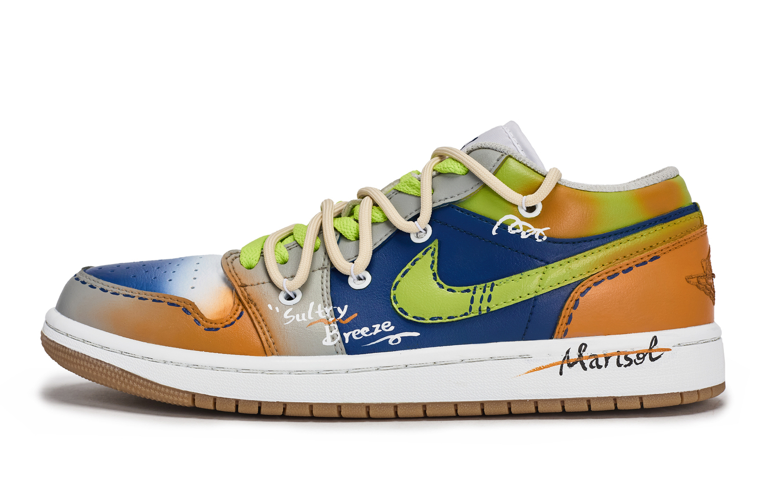 

Jordan Air 1 811 Manufacturing, Оранжевые баскетбольные кроссовки в винтажном стиле с защитой от морской соли и истирания, низкие, оранжевые