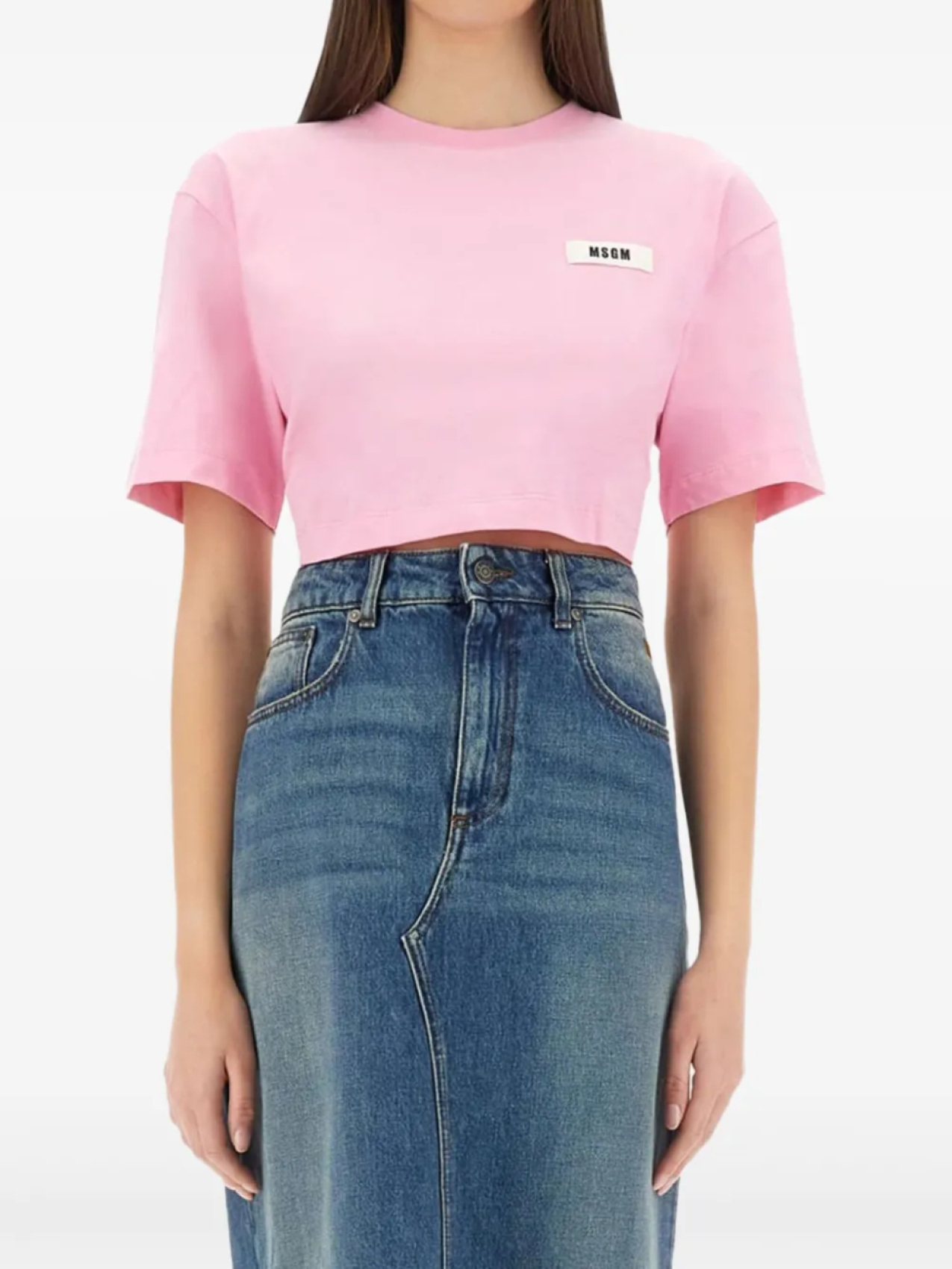 

Укороченная футболка с завязками MSGM, розовый
