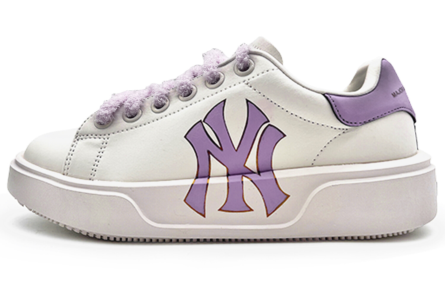 Кроссовки MLB Chunky Classic Skateboarding Shoes Unisex Low-top White/purple, белый — фото 2