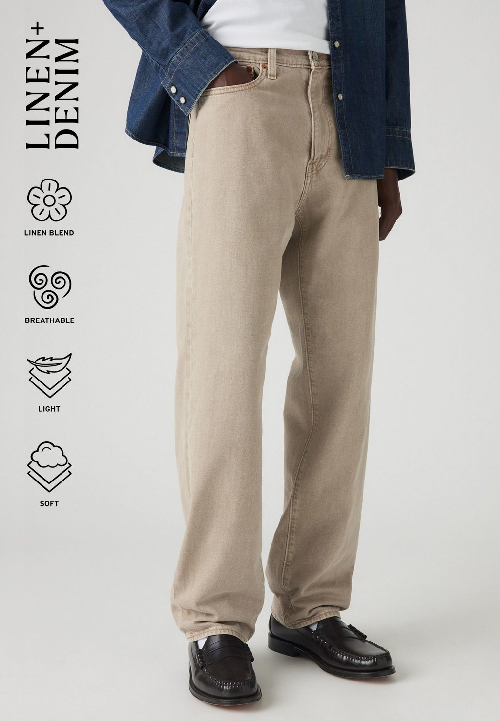 

Свободные джинсы 568 LOOSE STRAIGHT JEANS Levi's, бежевый
