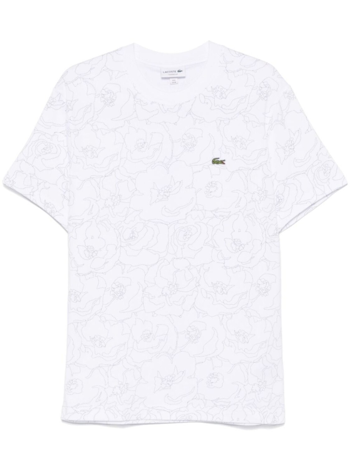 

Футболка из хлопка с цветочным принтом Lacoste, белый