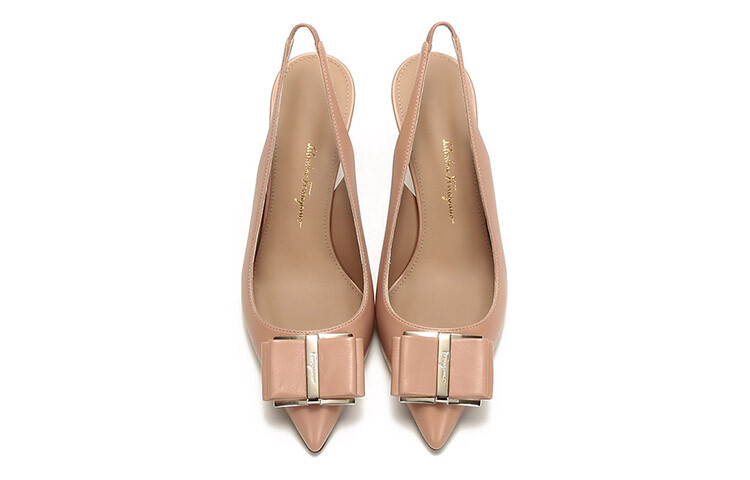 Туфли на высоком каблуке женские дымчато-розовые Ferragamo — фото 4