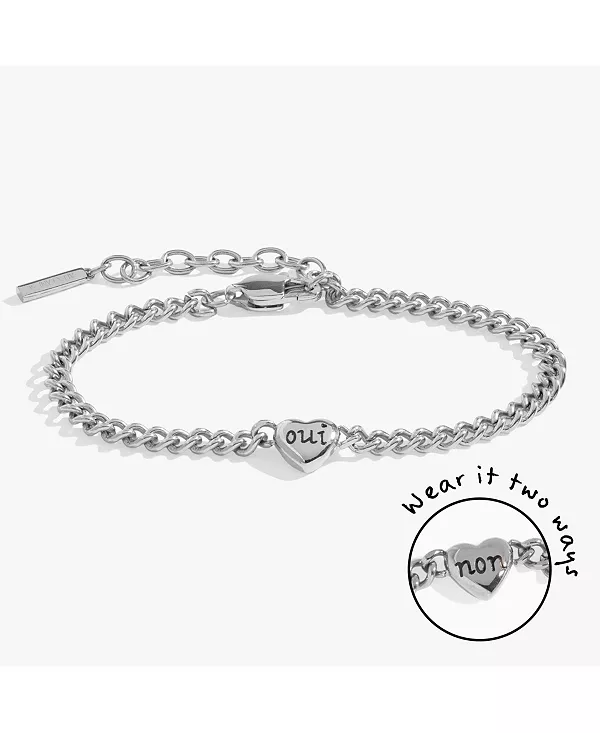 

Oui non heart inline Bracelet Alex And Ani, silver