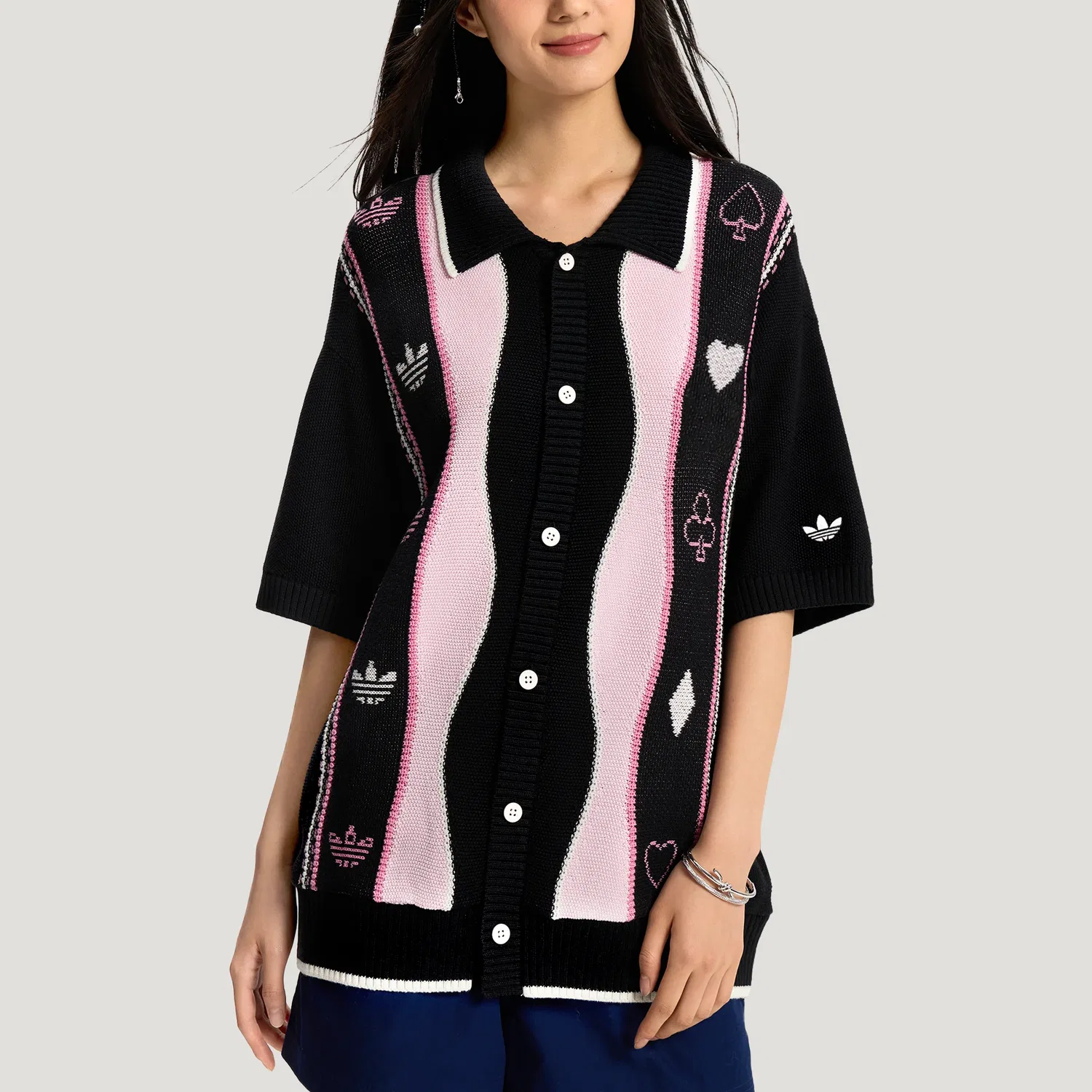 Вязаная кофта Adidas Originals x Disney Black/Clear Pink — фото 4