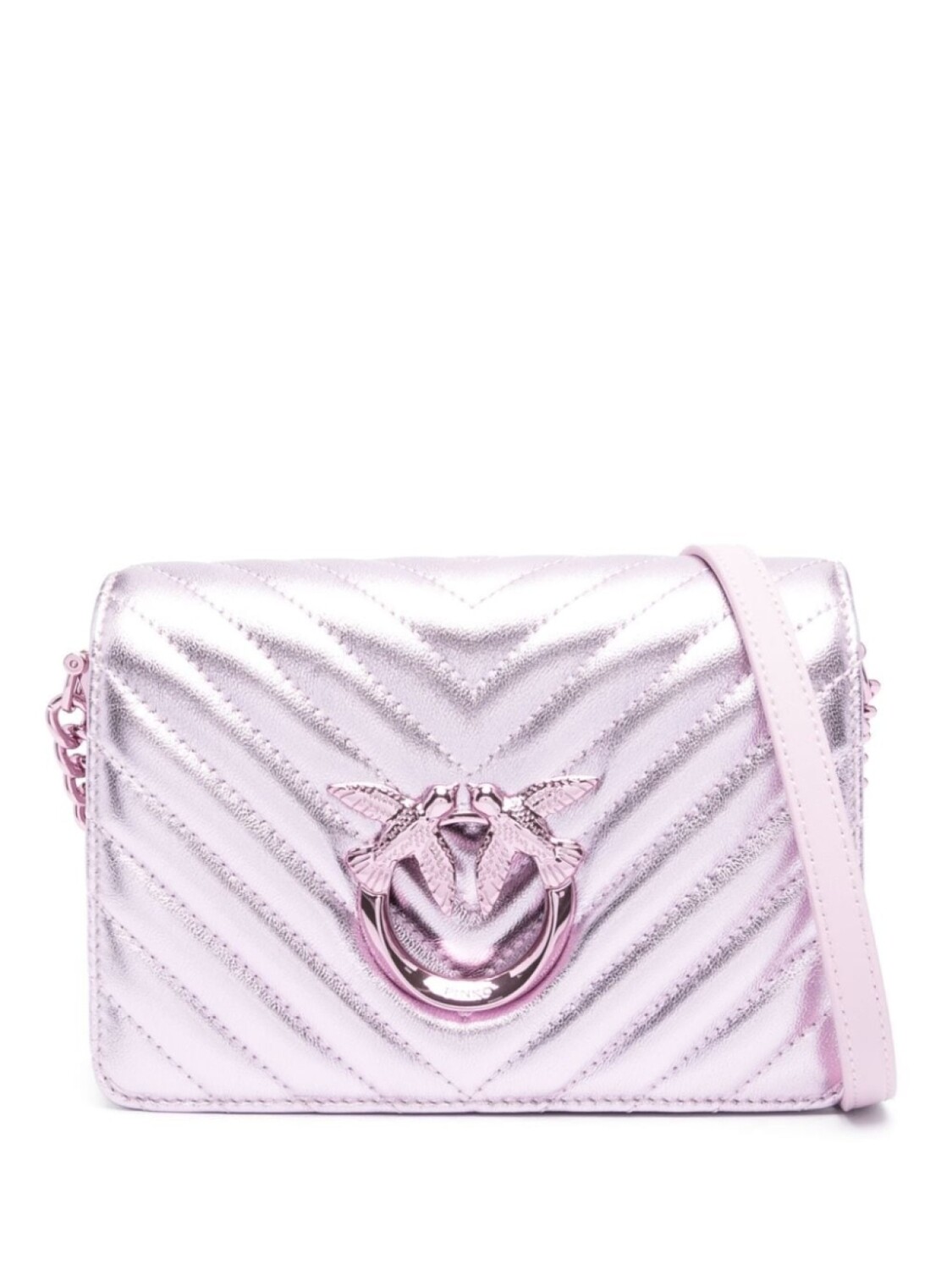 

PINKO стеганая сумка через плечо с эффектом металлик, фиолетовый
