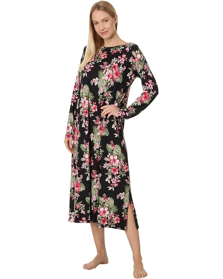 

Свитер Tommy Bahama Sweater Knit Long Sleeve Maxi Lounger, цвет Black Ground Floral