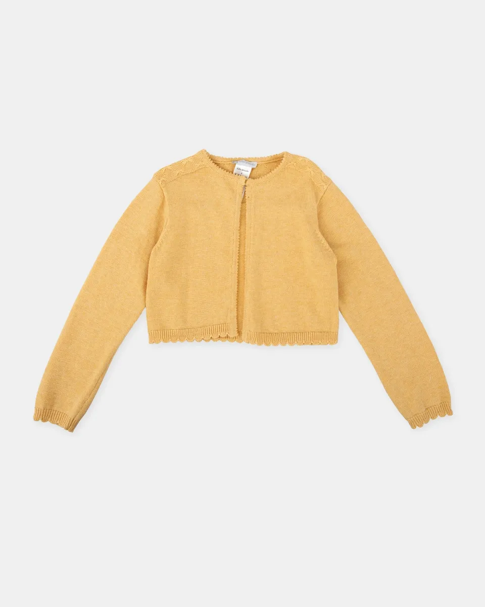 

Вязаная кофта для девочки-малыша Tutto Piccolo, горчичный