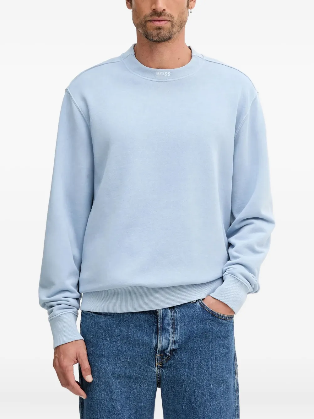 

Свитер с круглым вырезом Boss, синий