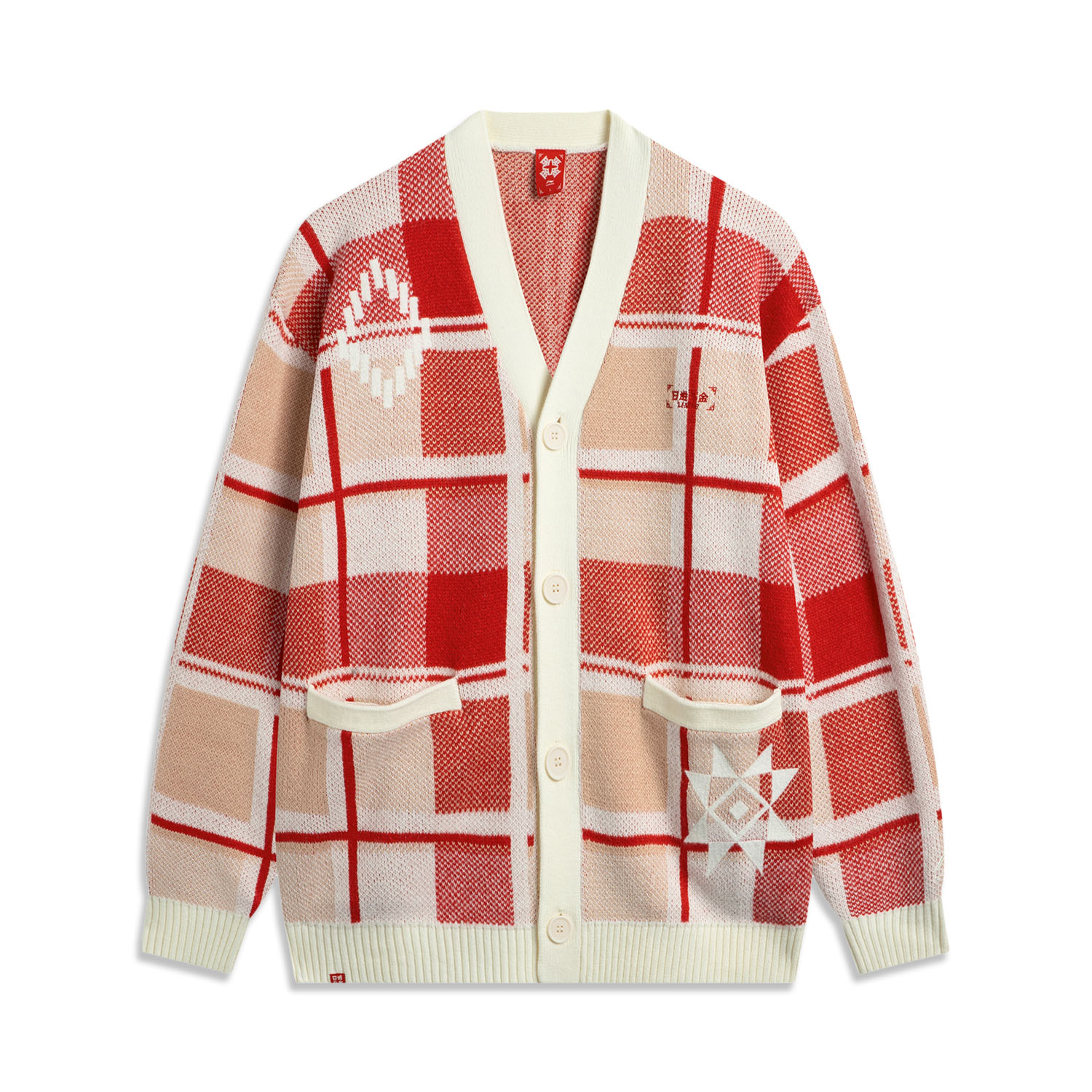 

LINING Rijin Doujin Collection вязаный свитер унисекс белый клетчатый