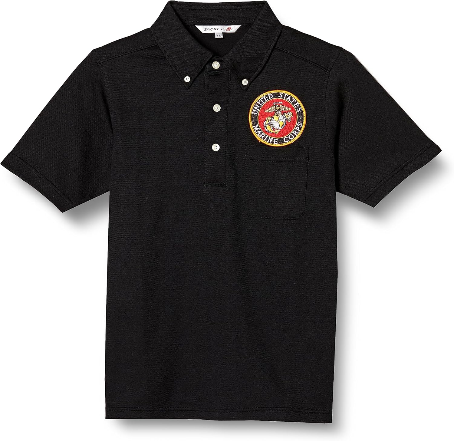 

Поло F-Style F-SD021123, эмблема армии США, влагоотводящая, быстросохнущая, с карманами, с коротким рукавом, на пуговицах, черная