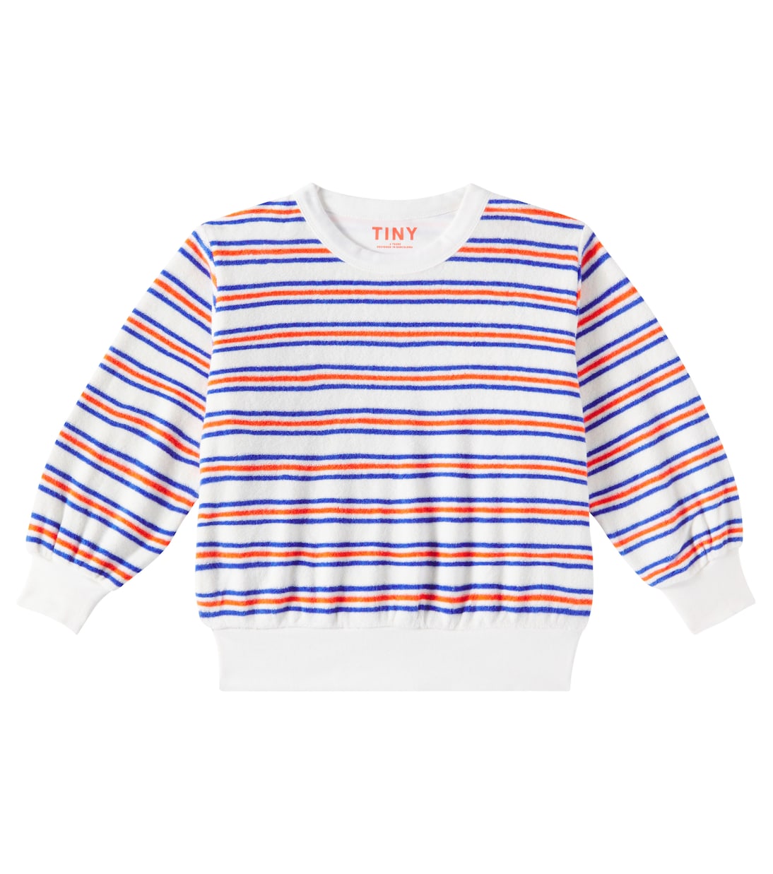 

Полосатая хлопковая махровая толстовка Tinycottons, Off-White