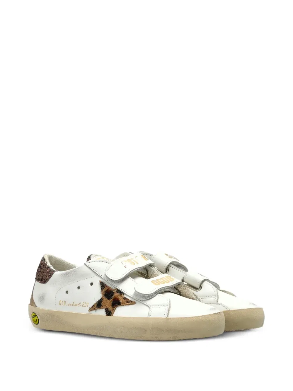 Кеды Old School с леопардовым принтом Golden Goose Kids, белый