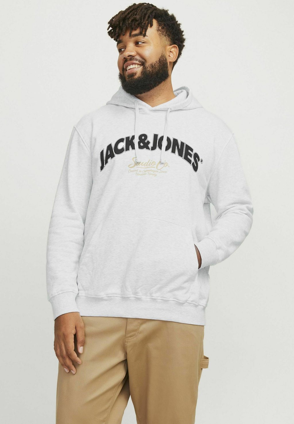 

Толстовка с капюшоном PLUS SIZE LOGO Jack & Jones, белый