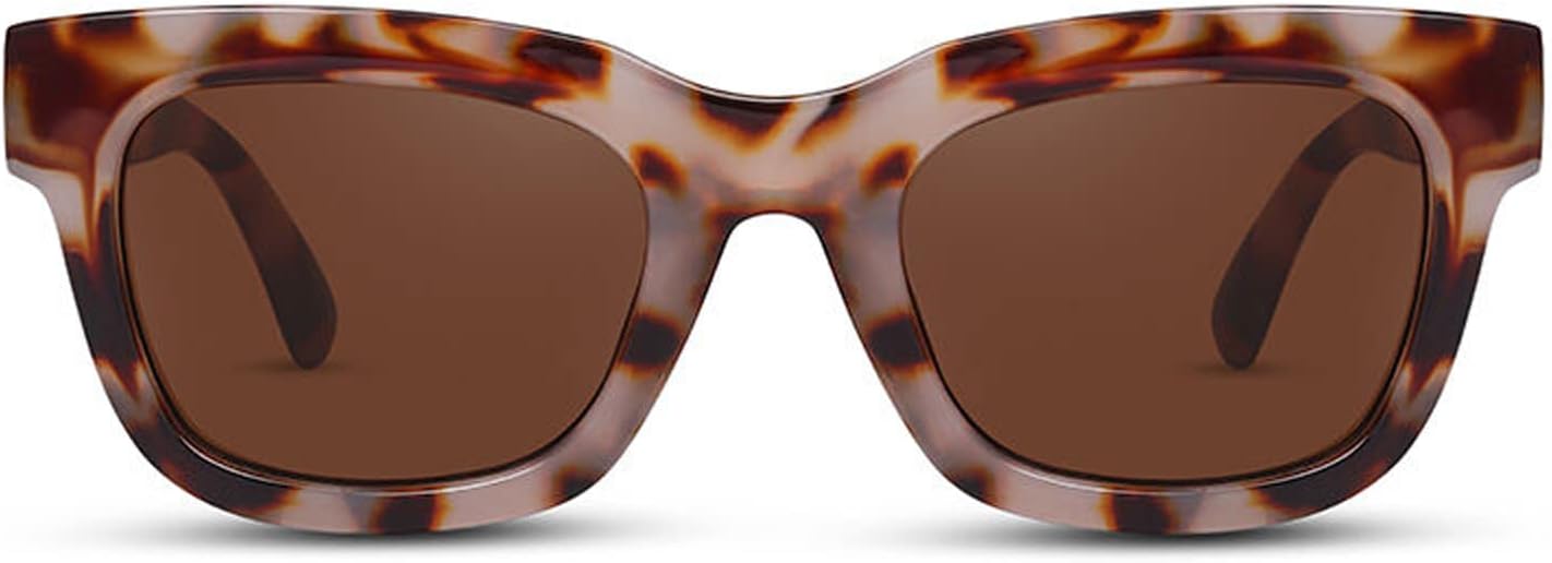 

Классические квадратные солнцезащитные очки для женщин и мужчин. Модные солнцезащитные очки с градиентным переходом цвета, массивная оправа, защита UV400 для летнего отдыха (белый/черепаховый) AOOLIA, White/Tortoise