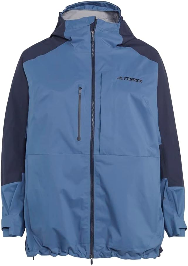 

Женская треккинговая куртка Adidas Terrex Xploric RAIN.RDY плюс сайз, серо-голубой