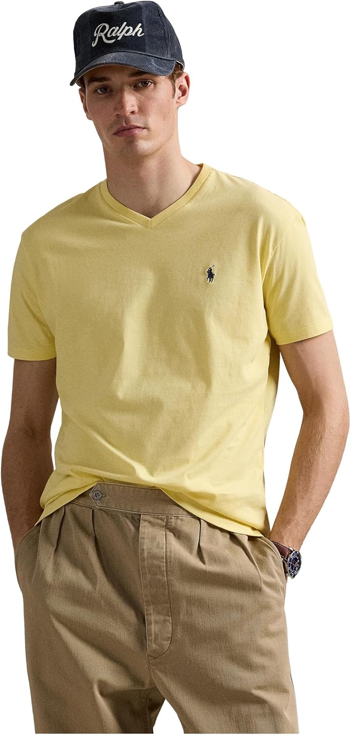 

Мужская футболка POLO RALPH LAUREN классического кроя с V-образным вырезом, Wicket Yellow