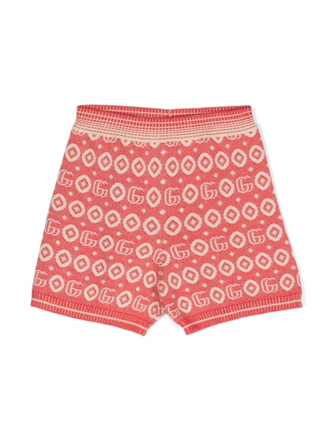 

Шорты в рубчик с узором Double G Gucci Kids, красный