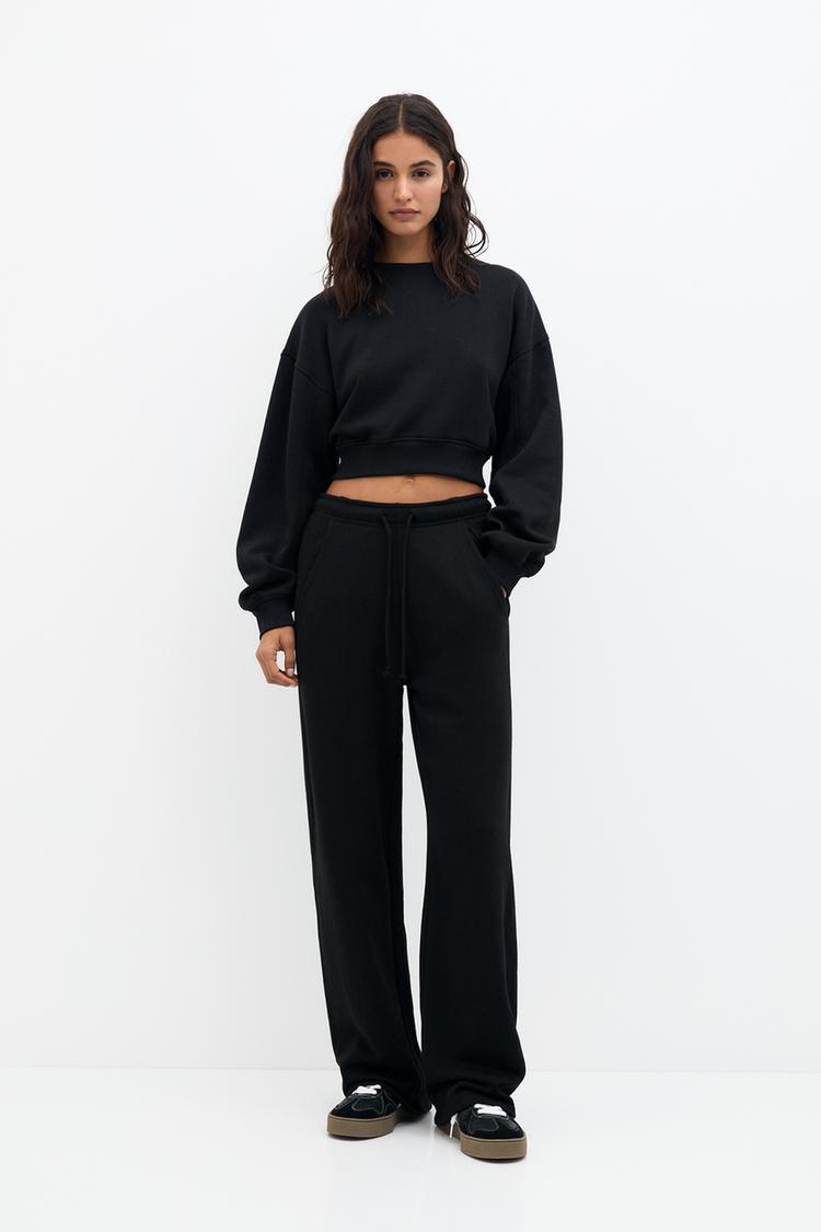 

Широкие спортивные штаны Pull And Bear, черный