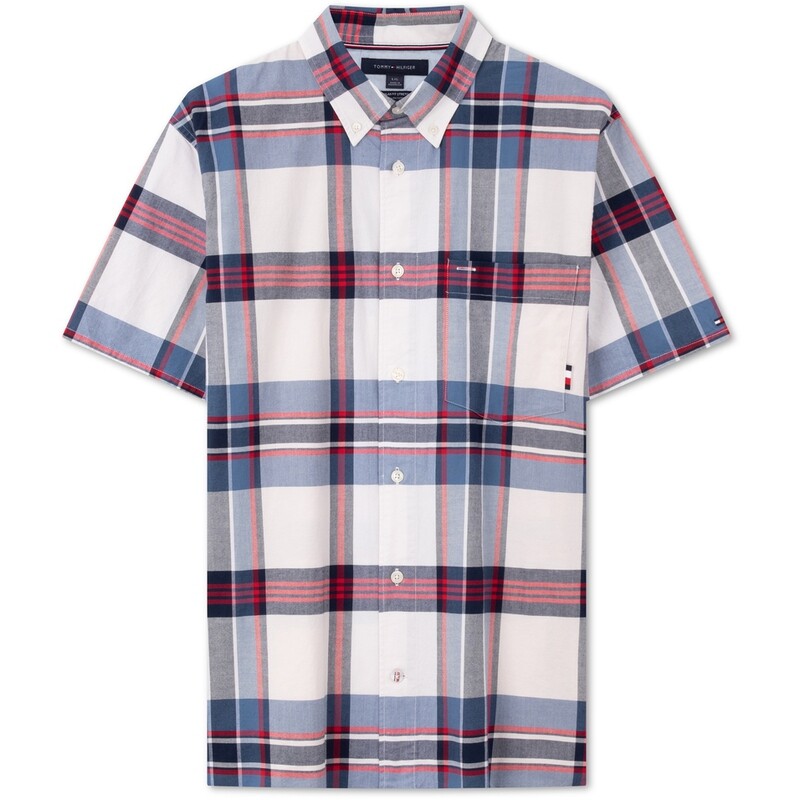 

Рубашка мужская красно-сине-белая решетка TOG Tommy Hilfiger, цвет Red-blue-white lattice TOG
