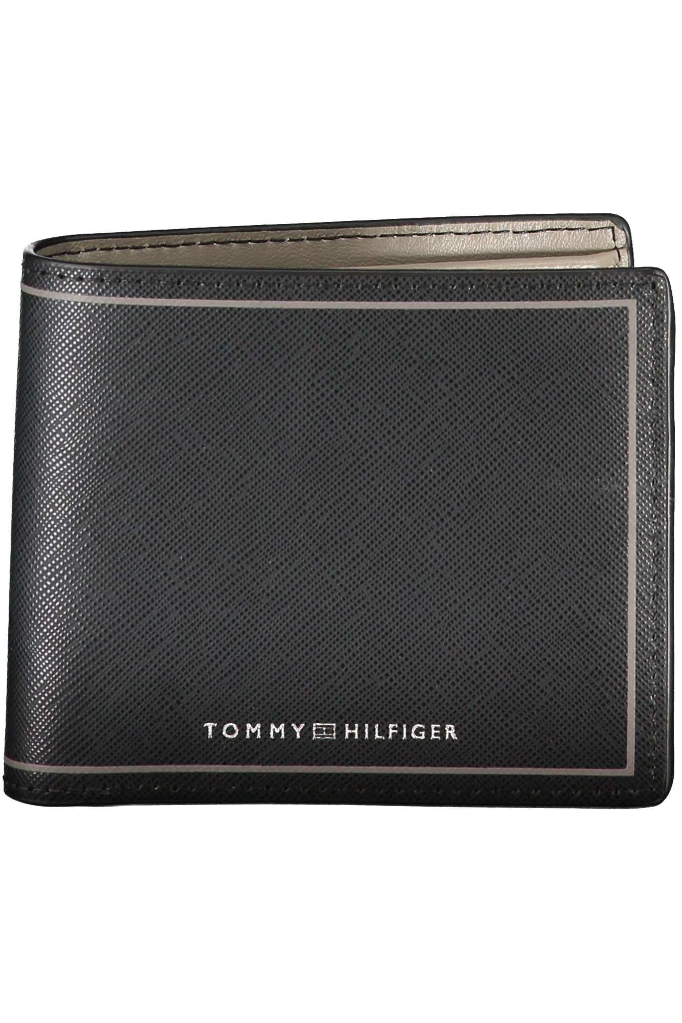 

Мужской кошелек Tommy Hilfiger кожаный фактурный с окантовкой, черный