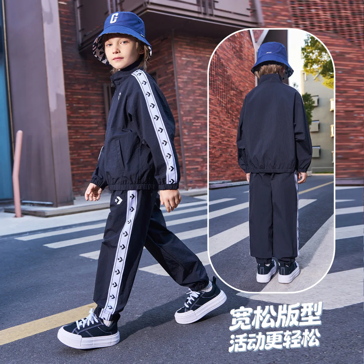 Детская повседневная спортивная одежда Converse, черный-черный — фото 4