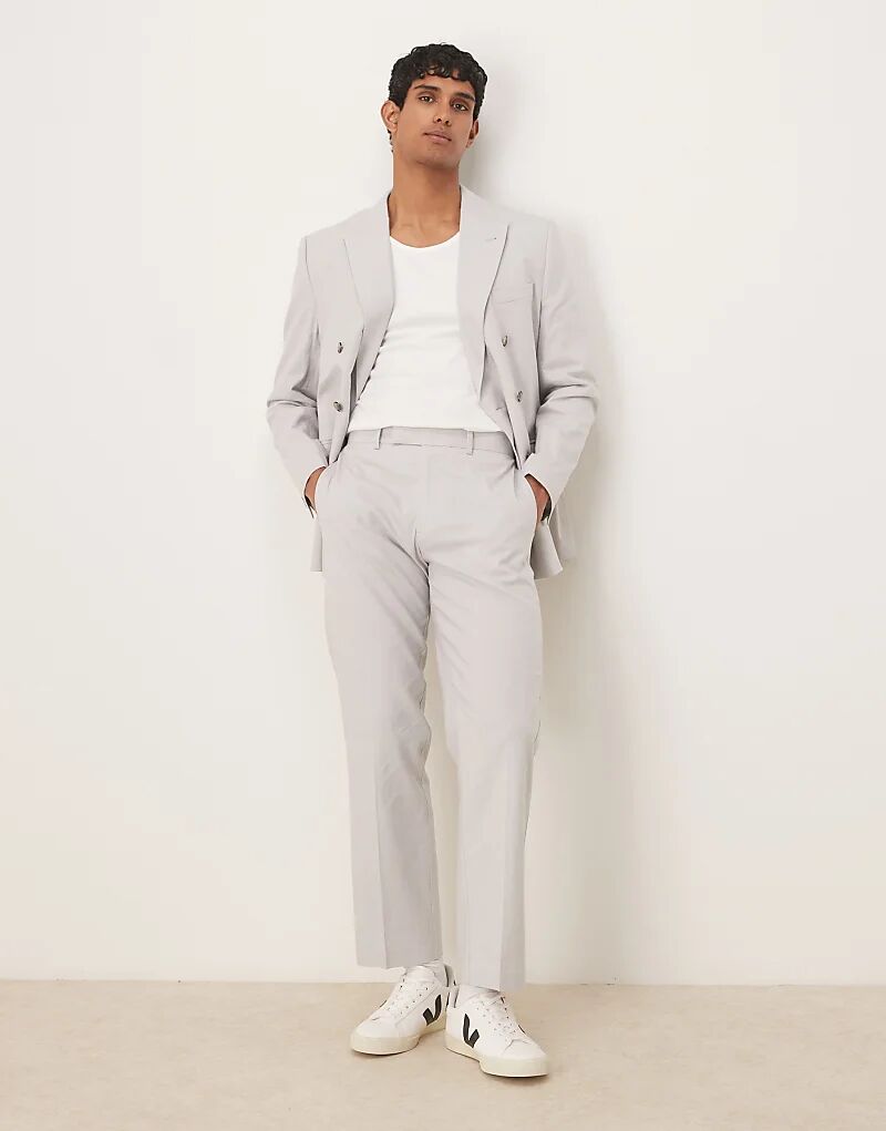 

Прямые брюки из льняной смеси ASOS DESIGN цвета «песок»
