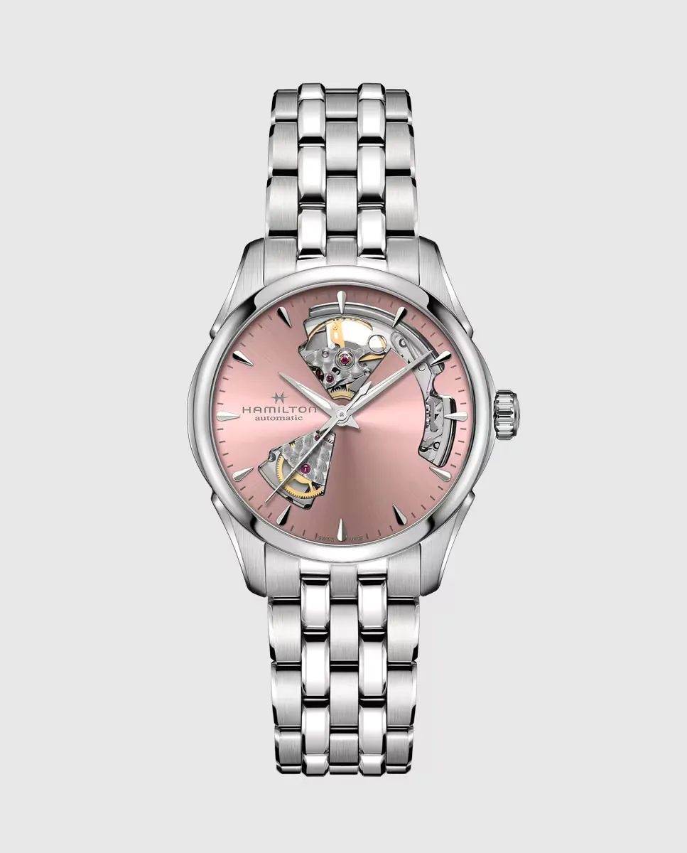 

Jazzmaster Open Heart 36 мм стальные автоматические женские часы H32215170 Hamilton, розовый