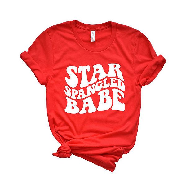 

Футболка с принтом Star Spangled Babe Simply Sage Market, Red, Зеленый, Футболка с принтом Star Spangled Babe Simply Sage Market, Red