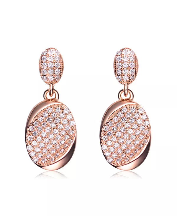 

Серьги-Подвески с паве из розового золота и кубическими циркониями Genevive, rose