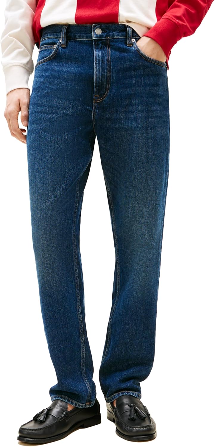 

Джинсы Tommy Hilfiger Straight Fit Stretch для мужчин, Dark Indigo