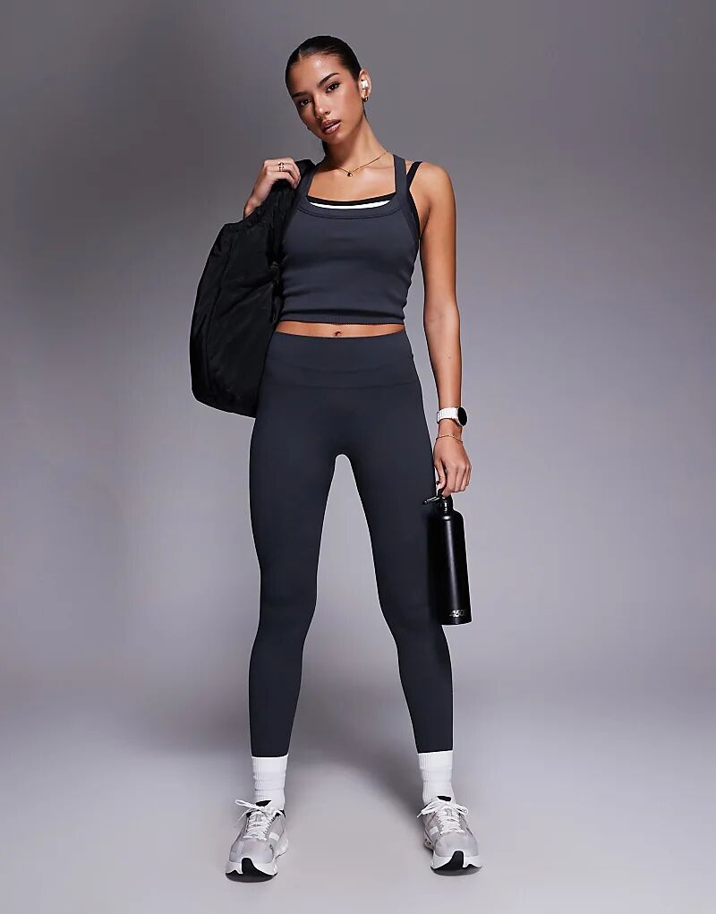 

4505 бесшовные облегающие леггинсы с высокой талией в цвете «серый кремень»