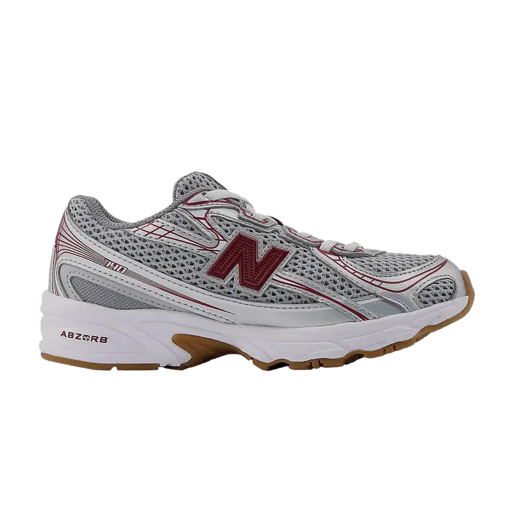 

Кроссовки New Balance 740 Bungee Lace Little Kid, Silver Metallic Monarch Burgundy