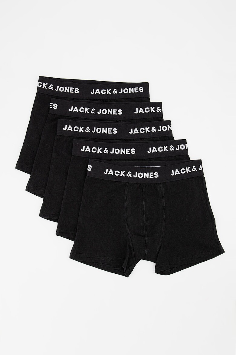 

Хлопковые боксеры с логотипом - 5 пар Jack & Jones, черный