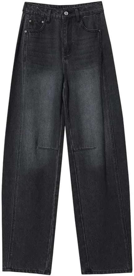 Джинсы свободные, Women Wide Leg Loose Jeans, Denim Gray9