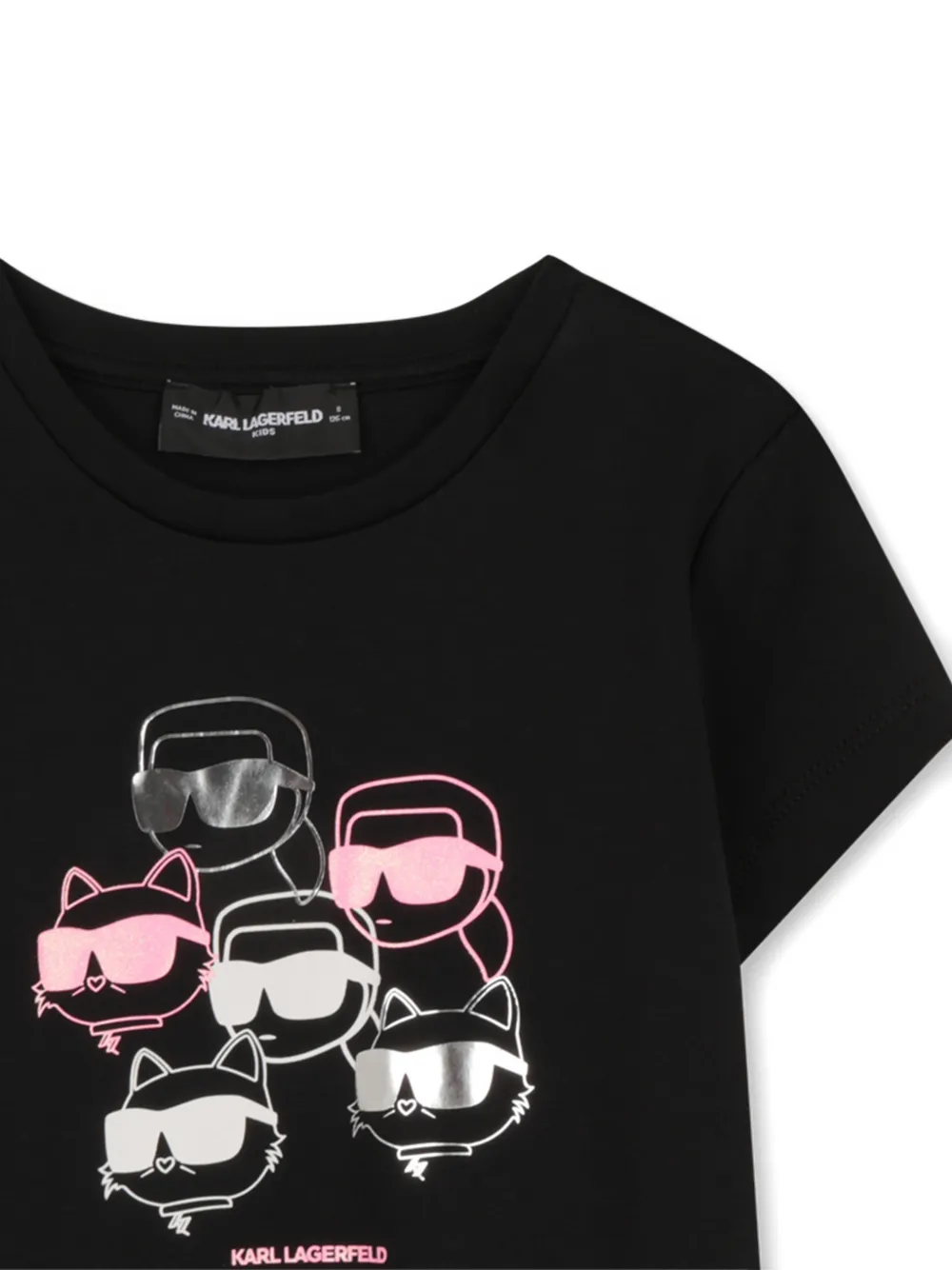 Платье-футболка с графичным принтом Karl Lagerfeld Kids, черный — фото 3